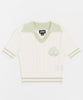 Ribbed Knit Badge Polo - Green