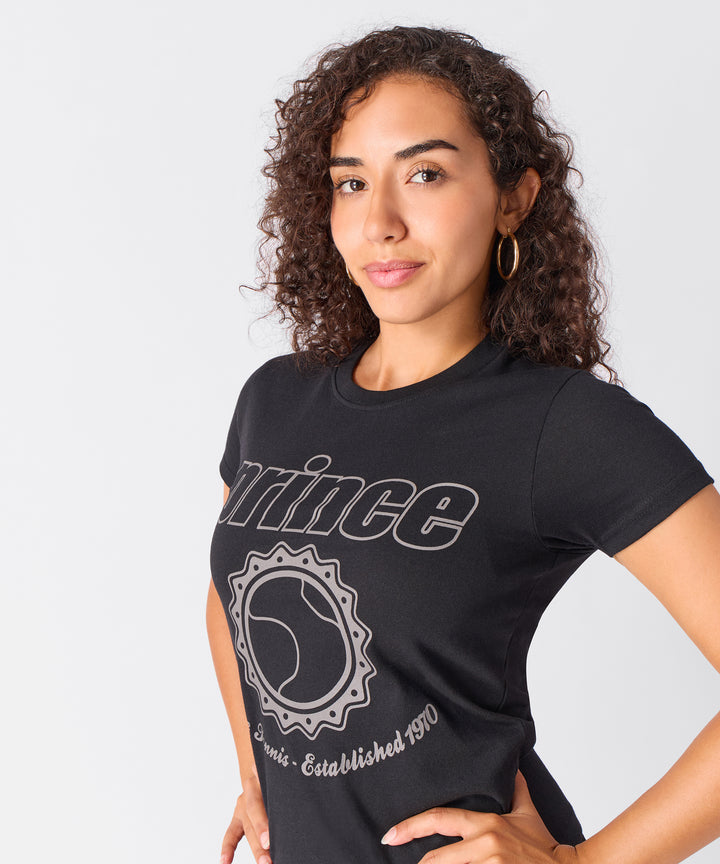 Prince Women Baby Graphic Short Sleeve Tee- Black