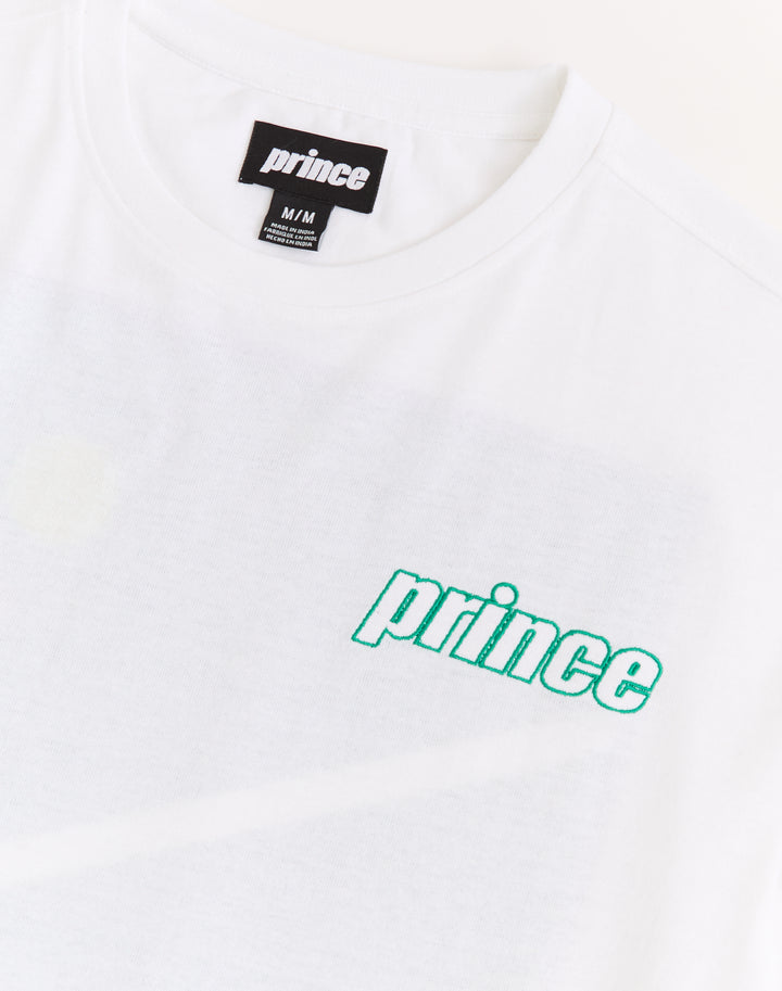 Prince Cotton Embroidered Tee Shirt - White