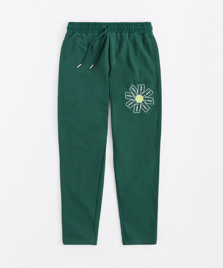 Fleece Embroidered Sweatpants - Green