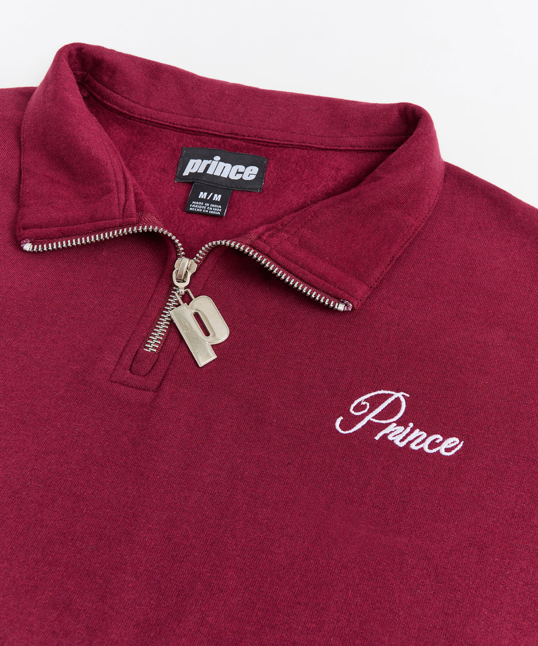 Fleece Quarter Zip Embroidered Long Sleeve - Brown