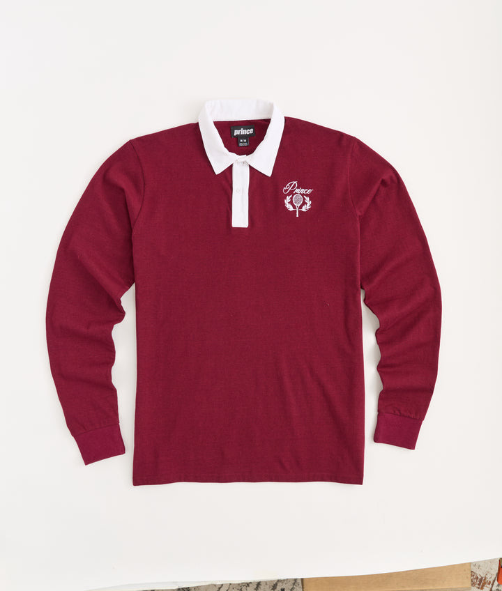 Button Up Rugby Embroidered Collared Sweater - Brown