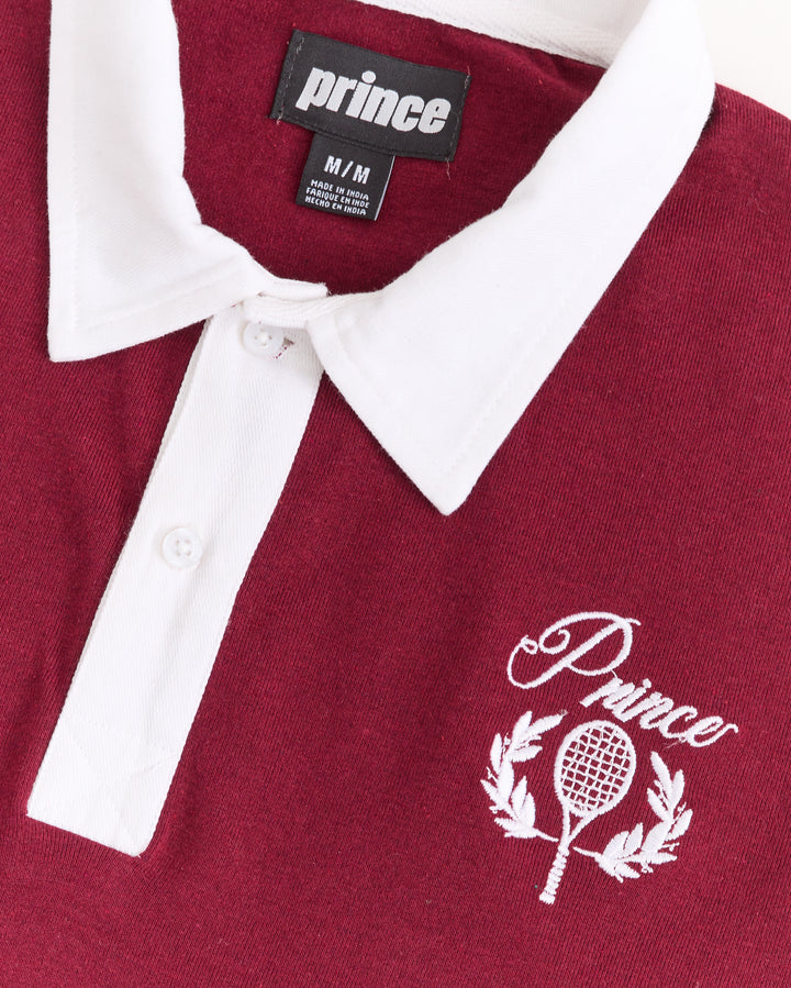 Button Up Rugby Embroidered Collared Sweater - Brown