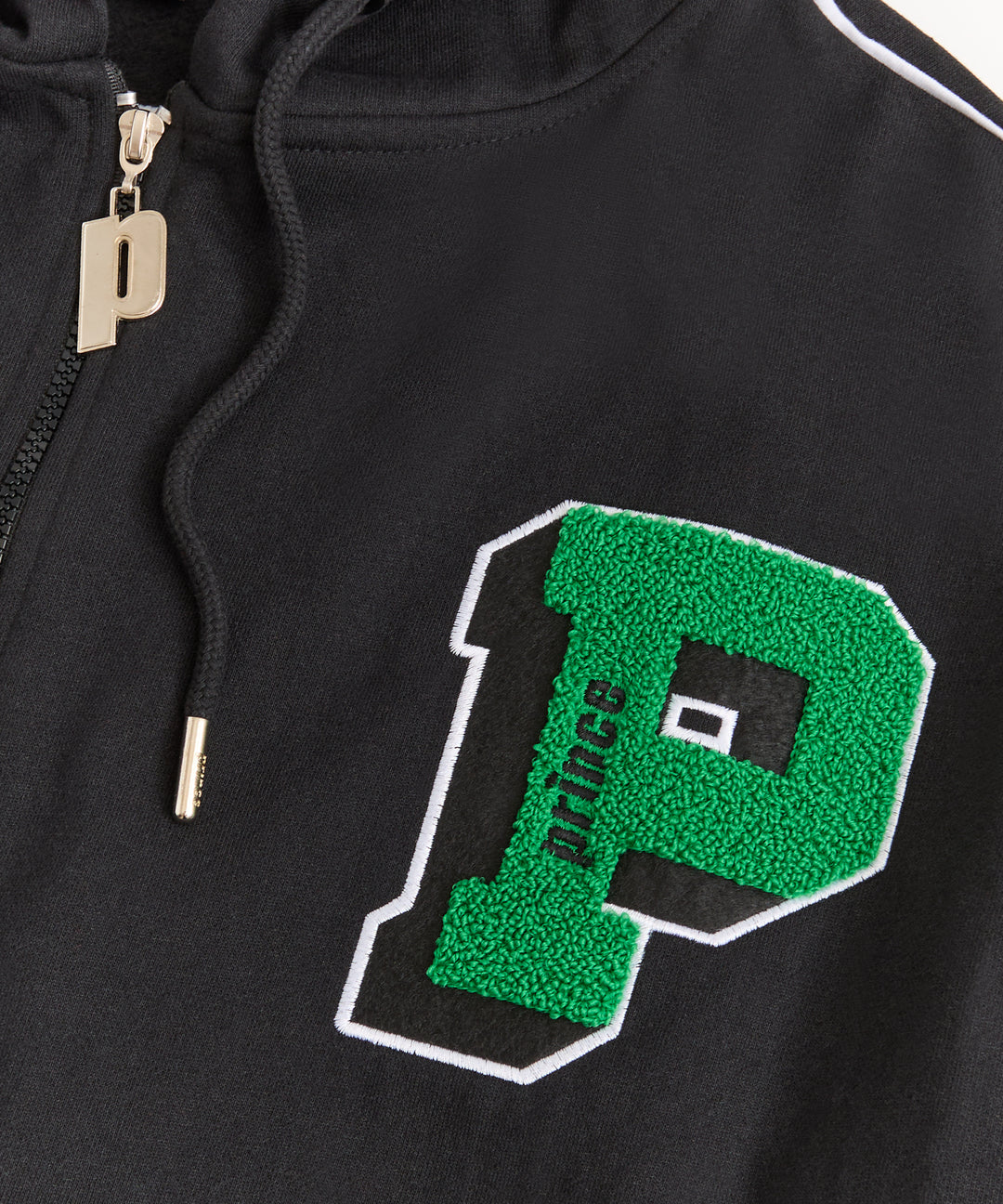 Prince Sports Chenille Patched Full Zip Hoodie - Black