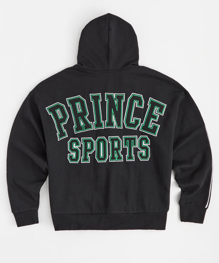 Prince Sports Chenille Patched Full Zip Hoodie - Black