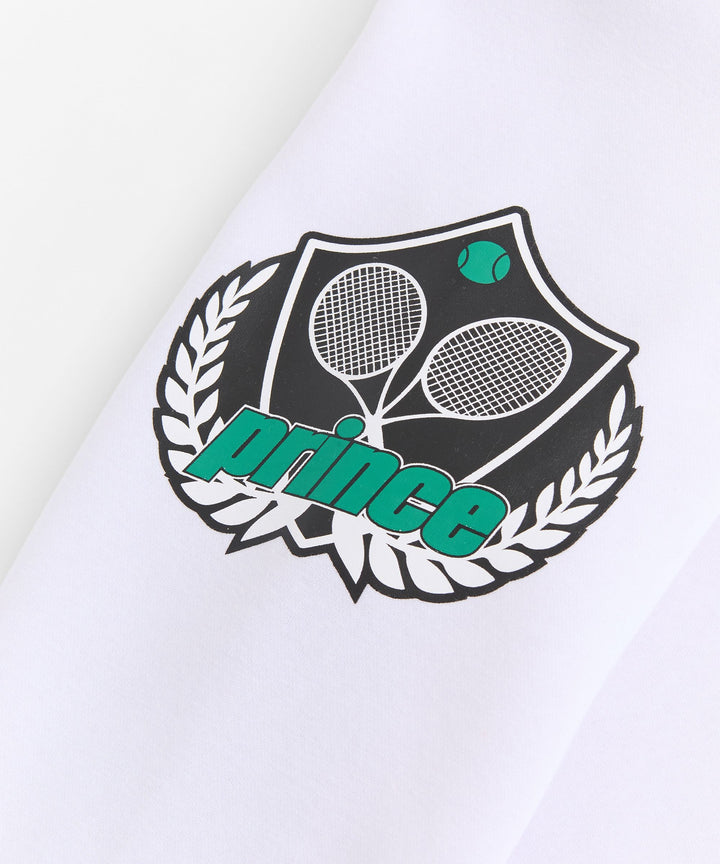 Full Zip Embroidered Hoodie - White