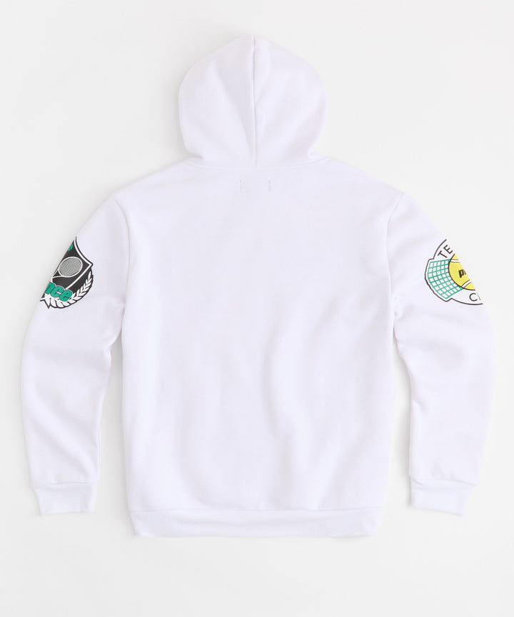 Full Zip Embroidered Hoodie - White