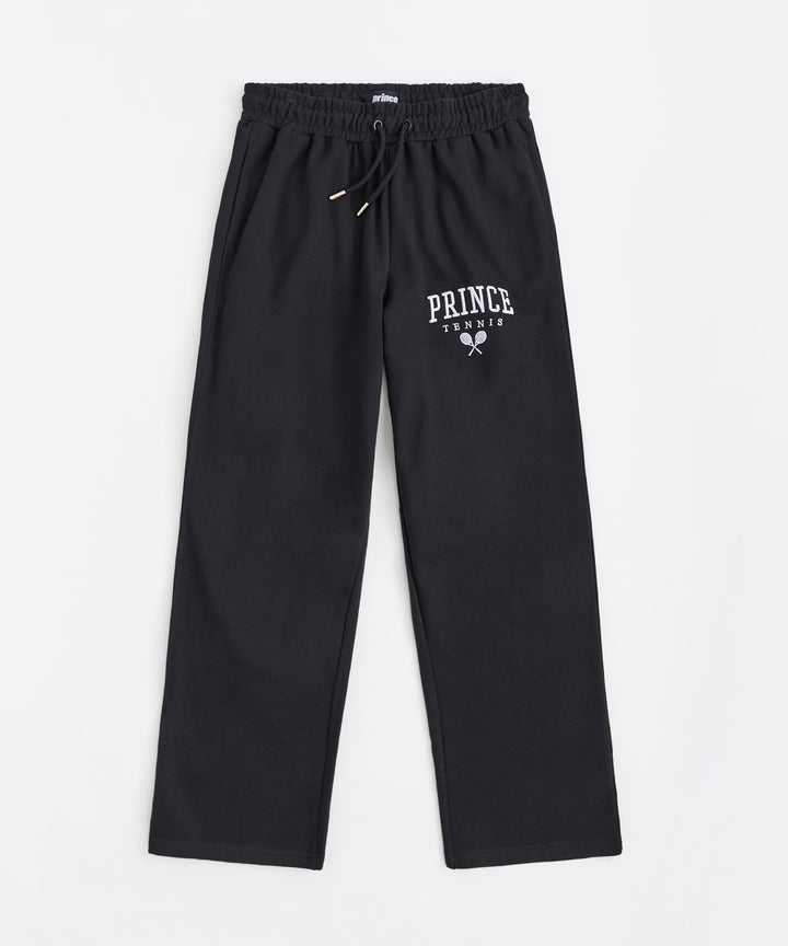 Prince Embroidered Fleece Pants - Black
