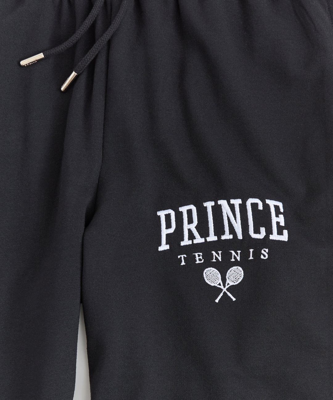 Prince Embroidered Fleece Pants - Black