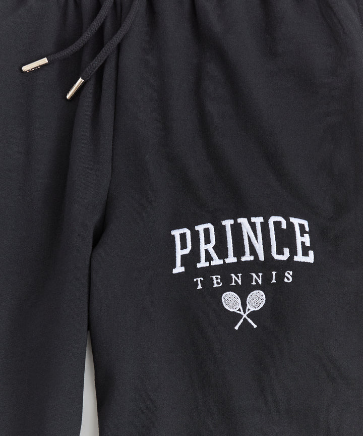 Prince Embroidered Fleece Pants - Black