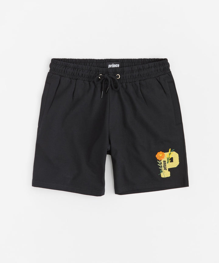 Chenille Monogram Short - Black