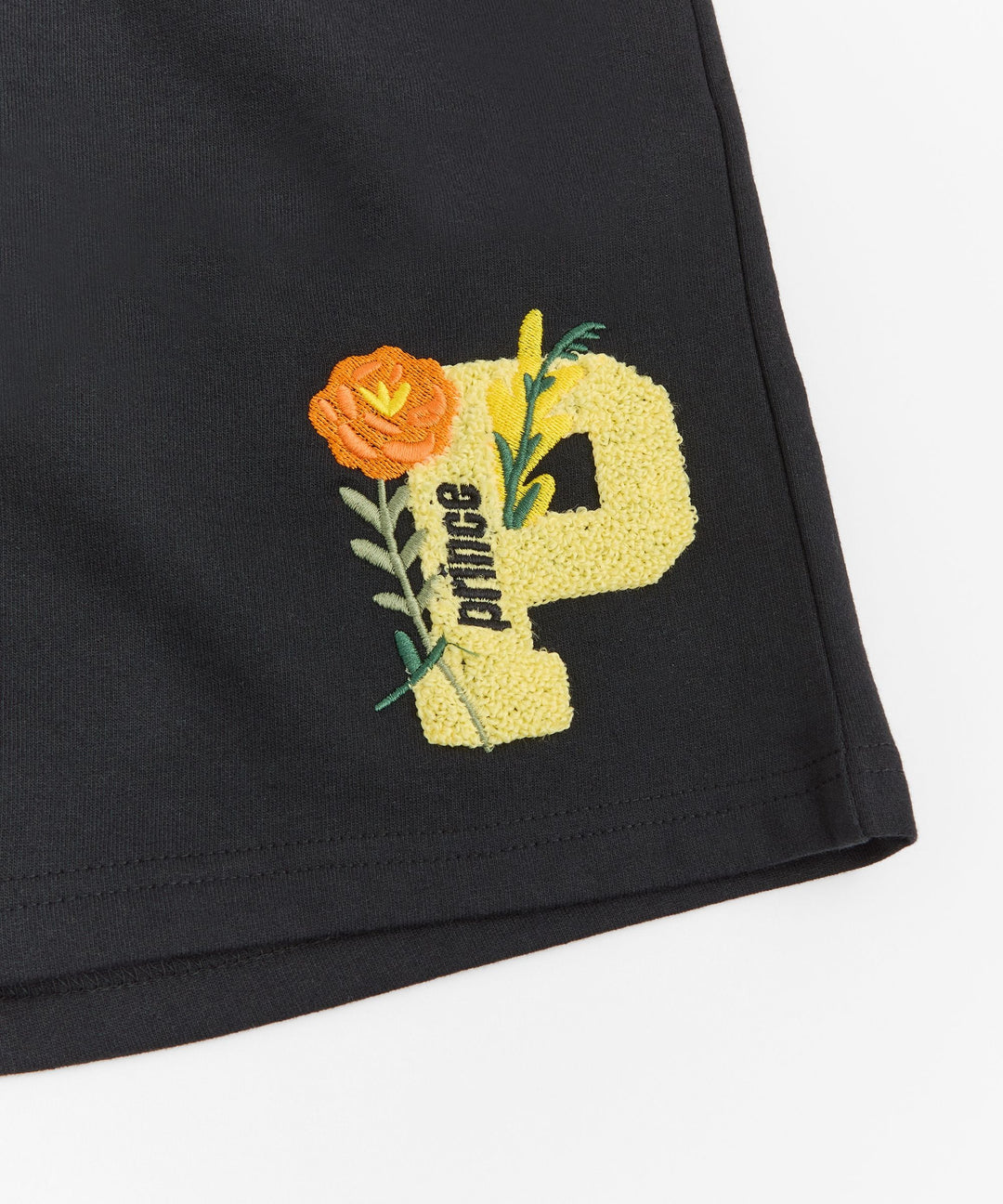 Chenille Monogram Short - Black