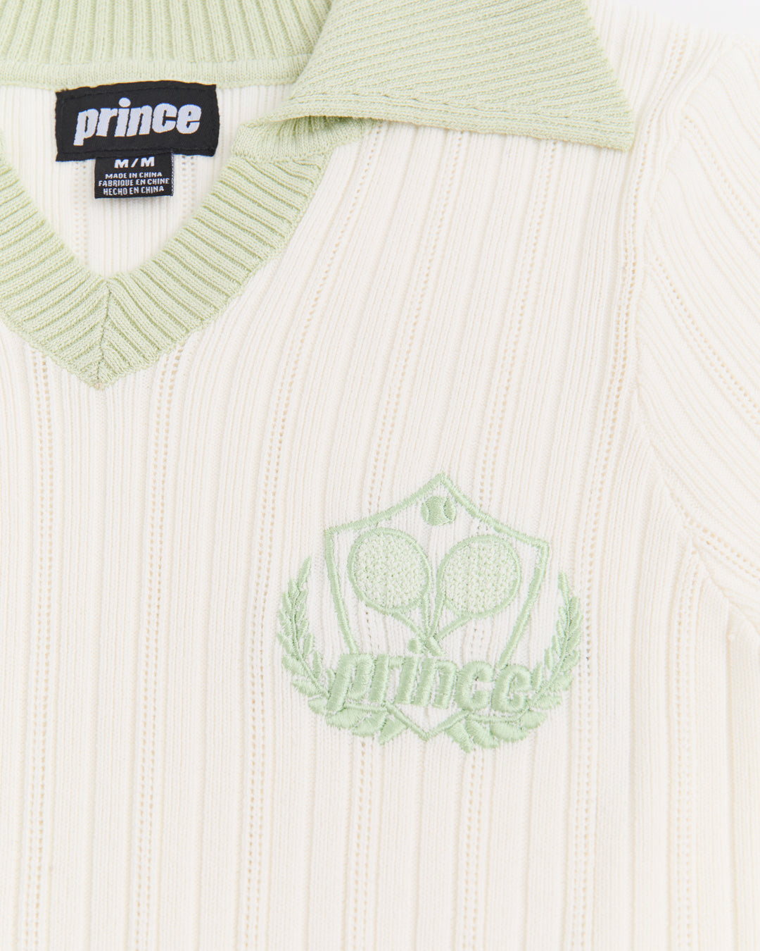 Ribbed Knit Badge Polo - Green