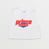Prince vs Happy Dad Womens Crop Tank -White