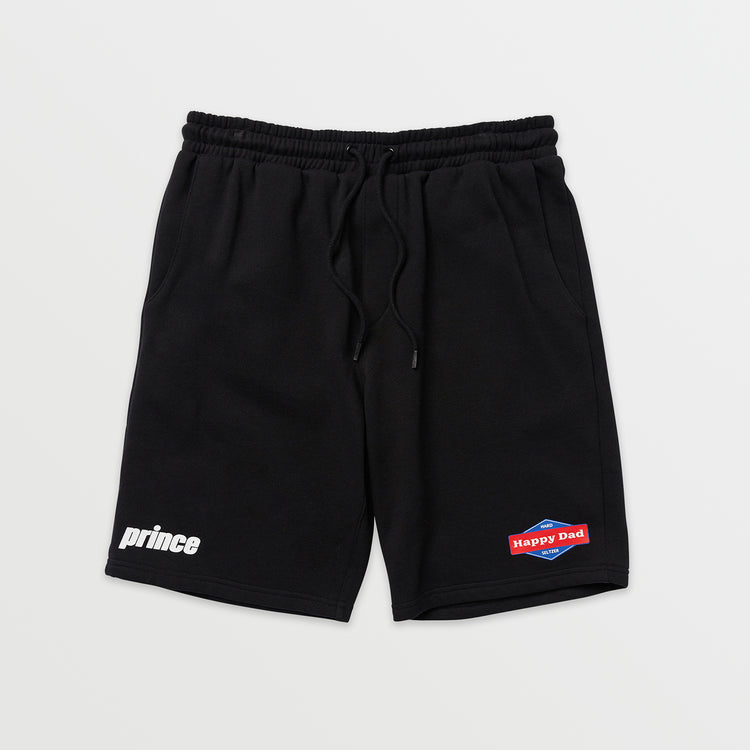 Prince vs Happy Dad Mens Fleece Short -Black