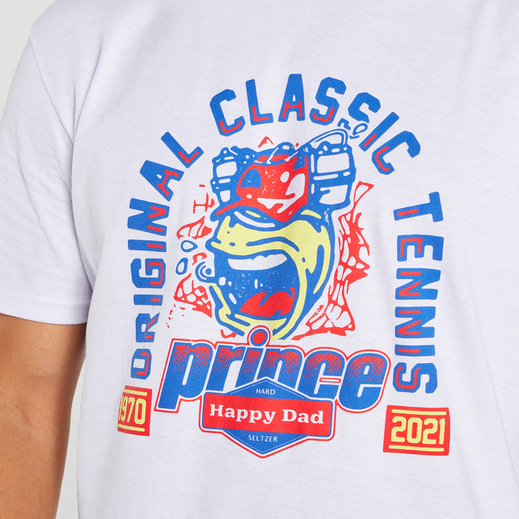 Prince vs Happy Dad Mens Beer Hat Tee -White