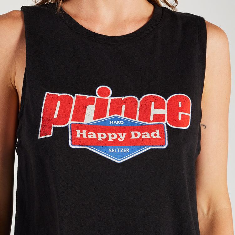 Prince vs Happy Dad Womens Crop Tank -Black