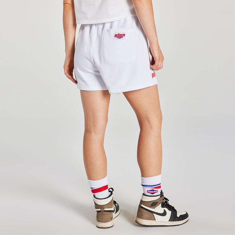 Prince vs Happy Dad Womens Fleece Short -White