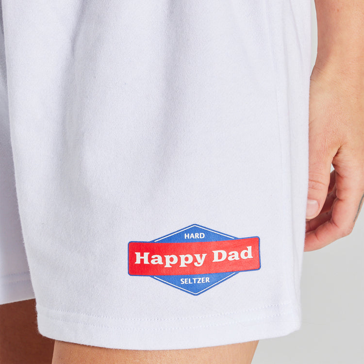 Prince vs Happy Dad Womens Fleece Short -White